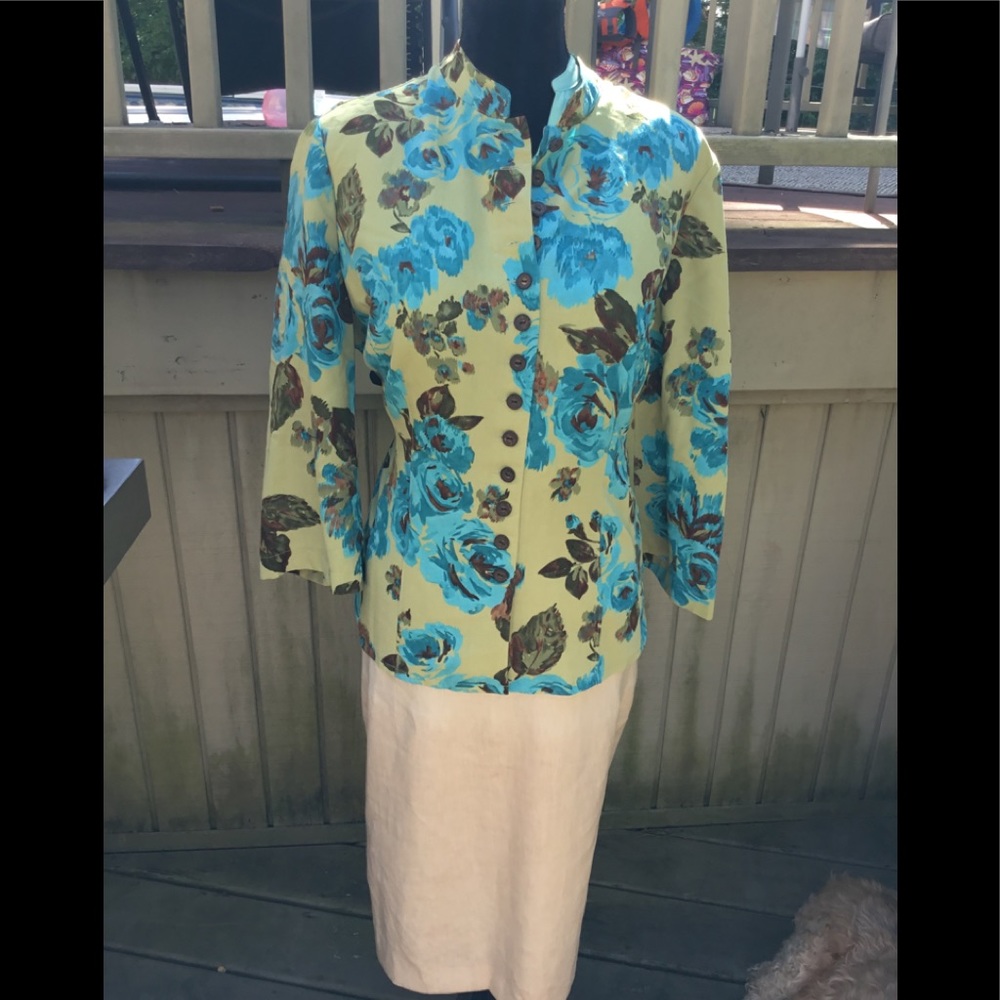 💼Ellen Tracy 100% linen, classic, pencil skirt🌺